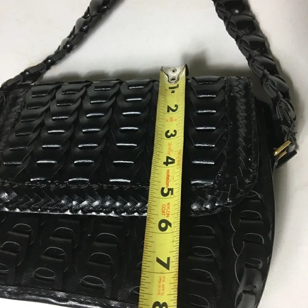 Y & S black weave pattern textured handbag NWOT